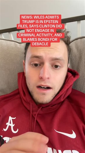 Aaron Parnas on Instagram: "NEWS: Wiles admits Trump is in the Epstein files and blames Pam Bondi for debacle."