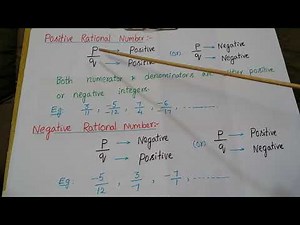 Positive ,Negative and Equivalent Rational Numbers-Class 7