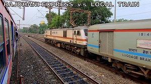 5.3M views · 106K reactions | Train Race : Sealdah RAJDHANI Express racing with Fast Local Train | Parallel Race Trains | Indian Railways #indianrailways #RajdhaniExpress #IndianRailwayDay #RajdhaniDay 12313 Sealdah - New Delhi RAJDHANI Express | Biswajit Rail World | Facebook