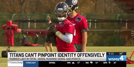 Titans struggling to find identity on offense amid 1-9 start