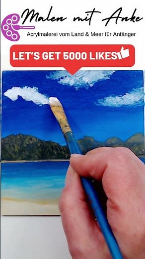 EINFACH! Palme am Strand malen lernen mit Acryl für Anfänger - Als Malvideo verfügbar!