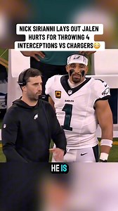 Nick Sirianni LAYS OUT Jalen Hurts for throwing 4 interceptions after Philadelphia Eagles lose to the Los Angeles Chargers 😳 #eagles #philadelphiaeagles #nfl #jalenhurts #chargers #justinherbert #ajbrown | Thedangerousai