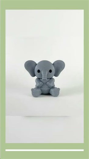 3D Printed Articulated Elephant Keychain