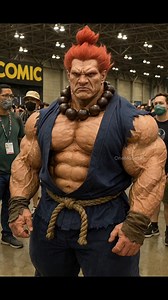 Bodybuilder does perfect Akuma cosplay #fyp #ai #bodybuilding #streetfighter | Great Ai Clips