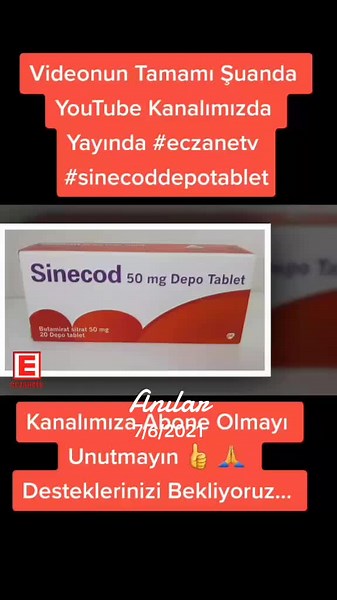 #anılar Sinecod 50 Mg Depot Tablet Nedir Yan Etkileri Nelerdir ve Ne İçin Kullanılır #eczanetv #aboneol #keşfet #tiktok #like #beğen #keşfetedüşürtiktok #benidegör #sinecod #50mg #depot #tablet #keşfet #tiktok #like #beğen #keşfetedüşürtiktok #yazmodası #kısmet #vermemseniellere #benimgüzelailem #çokgüzelhareketler2 #keşfet #keşfetteyizzz #keşfeteall #seversin #sendendahagüzel #öksürük #öksürüknasılgeçer #balgamsökücü #duybeni #yargıdizi #yasakelmadizi #kuru #göz #kurugöz #gözyaşı #gözyaşları #i