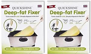 Deep-Fat Fixer (2 Packs of 2) Waste Cooking Oil Solidifier - 100% Plant Based - Solidifies Up to 48 Cups of Oil (12 Liters)