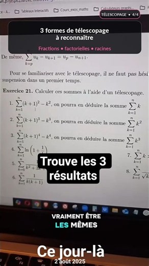 Reconnaître 3 sommes télescopiques | Henri-IV 4/4
