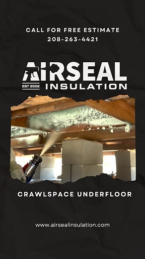 Spray foam under the floor makes a huge difference: sealing out drafts, cold air, and moisture from below. This method is perfect for raised homes or when wall insulation isn’t feasible.  Serving Sandpoint, Hayden Lake, Coeur d’Alene  208-263-4421 |  www.airsealinsulation.com | AirSeal Insulation | Facebook