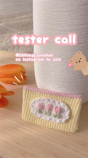 everyone is welcome regardless of your account size and crochet skills ✨ head to my insta @lilthings.crochet to join!!!! #crochettesterwanted #crochetpatterntest #crochet #patterntesterneeded #crochetcardholder