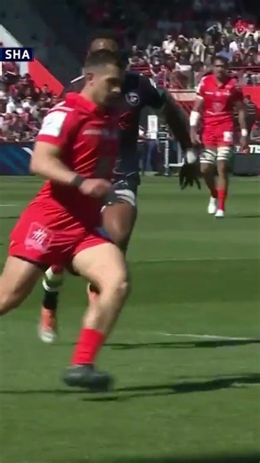 Beast Mode Activated: Red Jersey Ball-Carrier Hauls Defender Toward Try Line! #rugby