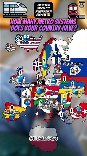 How many metro systems does your country have? #europe #mapping #mapper