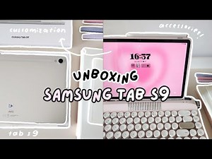 ASMR Unboxing 📦💗 Samsung Galaxy Tab S9 + Cute Accessories | Aesthetic Customization 🧸✨