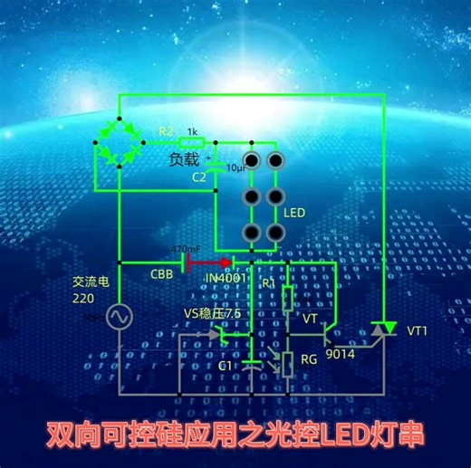 双向可控硅之光控LED