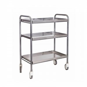 [Hot Item] Commercial Equipment Stainless Steel 3 Layers Tray Food Distribution Handcart Cupboard Hospital Food Trolley