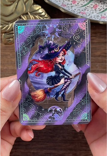 🧙‍♀️ ATC 💜All supplies are on my bio linked store #atc #goodiesforsoul #journaling #scrapbooking #asmr #diy #satisfying #tradingcards #craft #handmade #playingcards