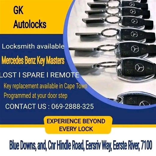 Message Mr locksmith on WhatsApp. https://wa.me/message/UTK4UDFXLHYHE1 27 69 288 8325 Our services include: - Key coding - Spare key services - Lost key solutions - Locked out *ONLY IN CAPE TOWN!!* | Gerlord Konyana