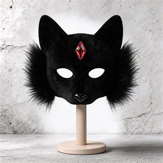 Halloween Fox Mask - Half Face Animal Masquerade Mask for Costume Party & Cosplay - Etsy