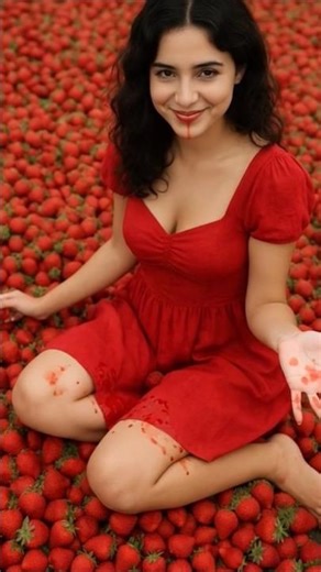 Asmr girl eating fruit and jumped into juice