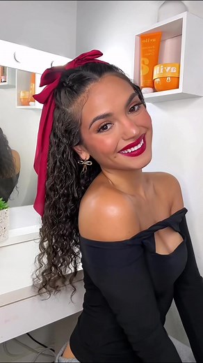 Cute Bow Hairstyle Tutorial for Curly Hair
