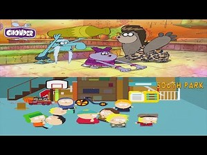 Chowder and South Park: All the boys acting like caveman's over Bebe boobs and Trumples Voice