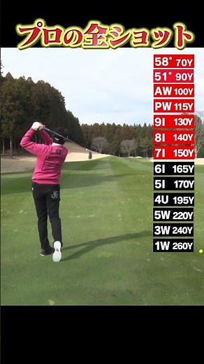 【芹澤信雄プロ】番手別の飛距離全部見せます！！ #shorts #golf #golfswing #proplayer #golfer