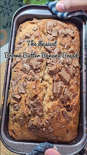 The EASIEST brown butter banana bread ever 😭🍌