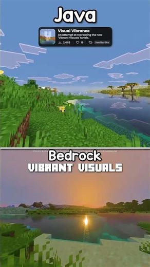 Minecraft Shaders_ Java Vibrance vs. Bedrock Vibrant visual #minecraft