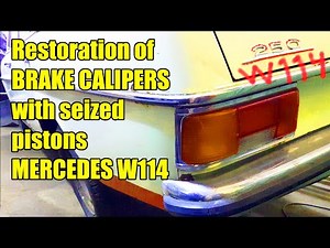 #32 How to release seized pistons in brake caliper and brake caliper restoration 1968 Mercedes W114