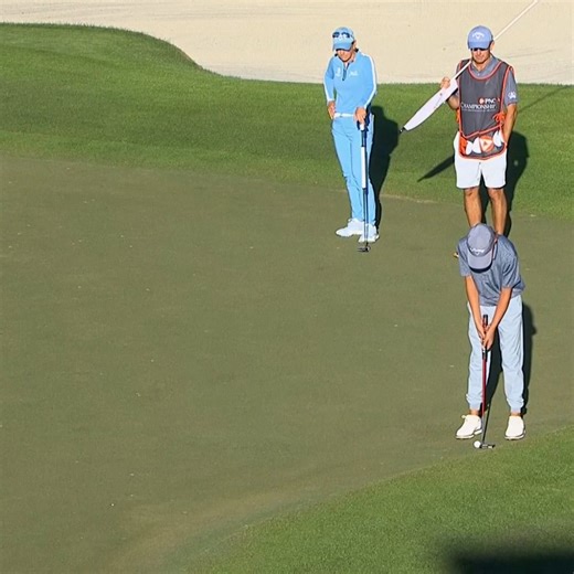 Will McGee curls it around the cup with a long birdie putt on 16. 😅 | Golf Channel
