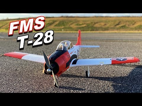 T-28 Trojan 1400mm 55" Warbird FMS RC Plane w/ Retracts MAIDEN FLIGHT - TheRcSaylors