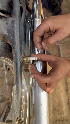 using used spark plugs to make motorcycle footrest #shortsvideo