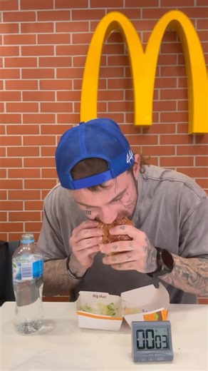 Jimmy Judge | Messy Big Mac challenge 🍔 🍔 What’s the Challenge? • Typically, participants try to eat a whole Big Mac within 60 seconds, racing the... | Instagram