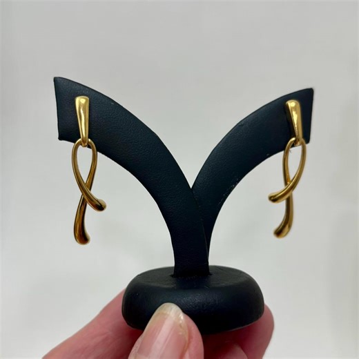 Vintage Monet Gold Tone Drop Earrings for Pierced Ears - Etsy