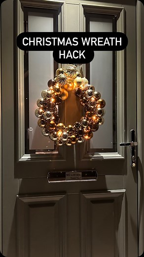 31K views · 144 reactions | Have you tried this ? DIY Christmas wreath hack using a wire hanger and baubles. They magically all fall into place. Using old baubles means no cost. I added in battery operated lights to mine. #doingupmyhome #christmaswreath #christmashacks #diychristmasdecor #diyhack | Doingupmyhome | Facebook
