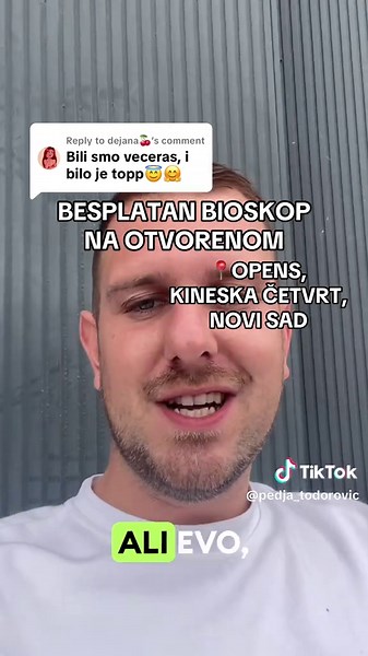 Replying to @dejana🍒 vidimo se u petak 1. Avgusta u @OPENS u 21h, na filmu u besplatnom bioskopu na otvorenom