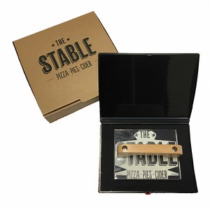 Pizza Box Stamp Size 1, with 'D' Handle and Ink Pad - Stamps Direct Ltd