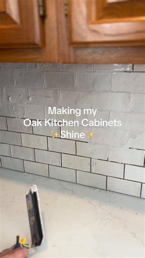 Updating My Kitchen Backsplash with Oak Cabinets