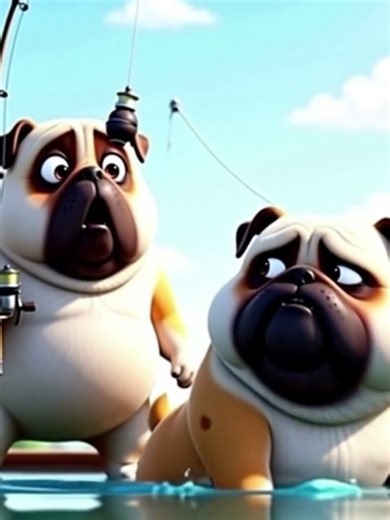 Chubby Pug Goes Fishing And Catches Something Crazy!