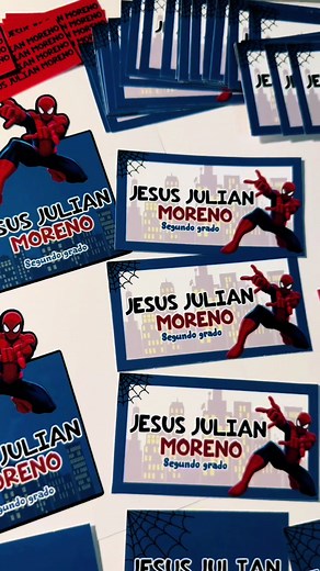 Etiquetas escolares personalizadas de Spiderman