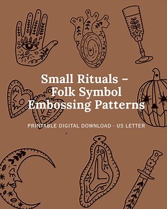 Folk Symbol Embossing Patterns | Printable Tin Foil Embossing Templates · Digital Download (US Letter) - Etsy UK