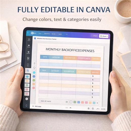 Small Business Expense Tracker | Editable Canva Spreadsheet Template | Printable Bookkeeping Planner | Monthly Budget - Etsy Canada