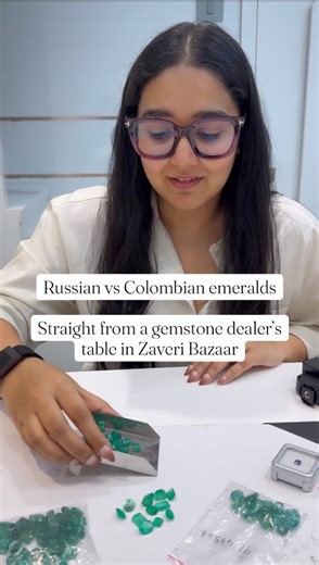 Navigating Carats by Namrata & Vidhi on Instagram: "Today, we’re breaking down one of the most common questions we get: Colombian emeralds vs Zambian emeralds. Colombian emeralds are loved for their bright, vivid green with a lively glow. Their natural inclusions, often called jardin, give each stone character and are prized by collectors who appreciate a more organic, romantic look. Zambian emeralds, on the other hand, feature a deeper, richer green with a slightly cooler tone. They’re known fo