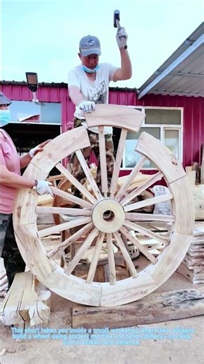 Building a Traditional Wooden Wagon Wheel with Mortise & Tenon Craft