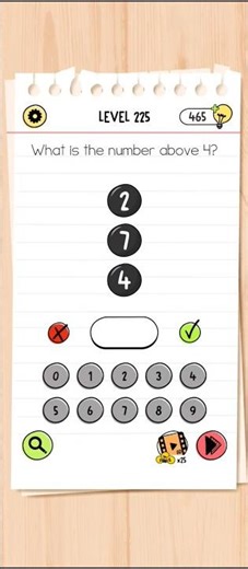 What is the number above 4 Brain Test All Star IQ Boost Level 225 #brainteaser #braintest