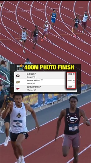 Georgia freshman Sidi Njie closing strong to win NCAA 400m prelim!