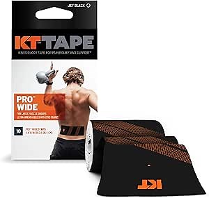 KT Tape, Pro Synthetic Kinesiology Athletic Tape, 10 Count, 10” Precut Wide Strips