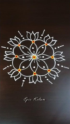 Easy Kolam | Simple rangoli | Very easy kolam ❤️ ‪@Epickolam‬