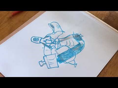 Step by step hockey goalie drawing!