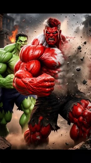 “Red & White Hulk Smashes Stones on His Chest 😱💥” #aihulk