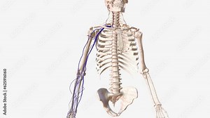 The cephalic vein, along with the basilic vein, is one of the primary superficial veins that drain the upper limb . Stock Video